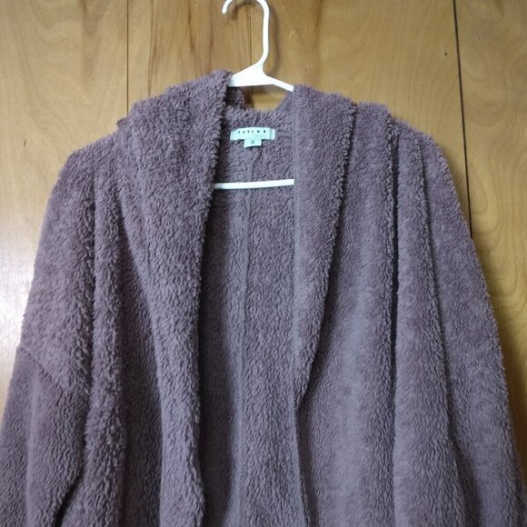 FAVLUX Fashion Women's Small Hooded Open Front Super Soft Mauve Cardigan Casual - Picture 2 of 6